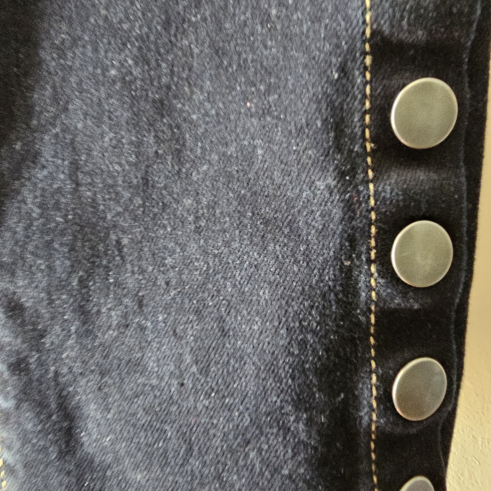a.n.a Dark Blue Jeggings Split Hem With Snap Buttons Size 12 - Picture 4 of 11